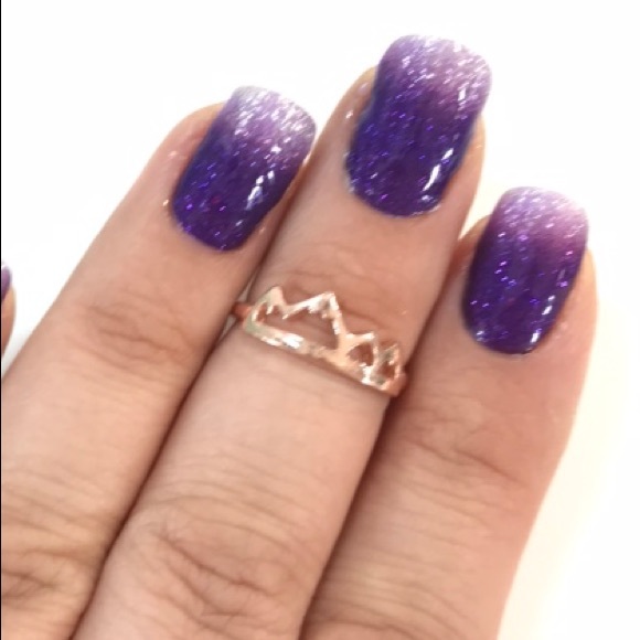 NEW💙💎🏔ROSE💗💛GOLDEN MOUNTAIN🏔💎💙KNUCKLE RING - Picture 3 of 6